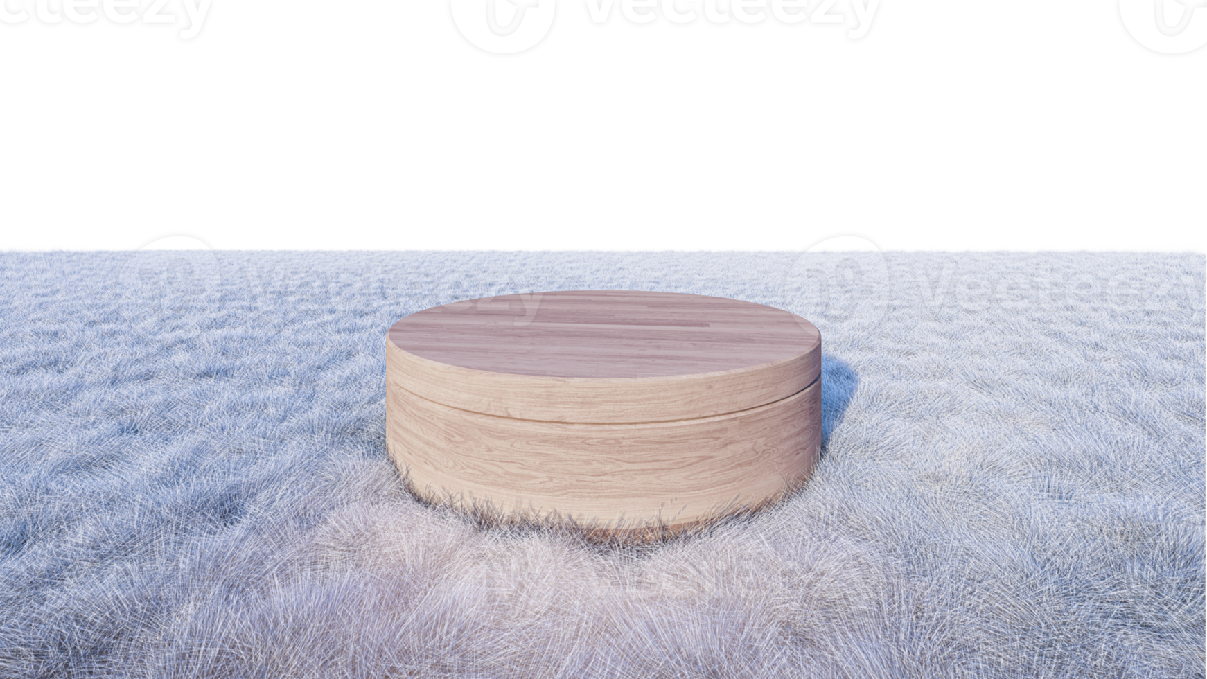 A 3d rendering image of product display on white fur png
