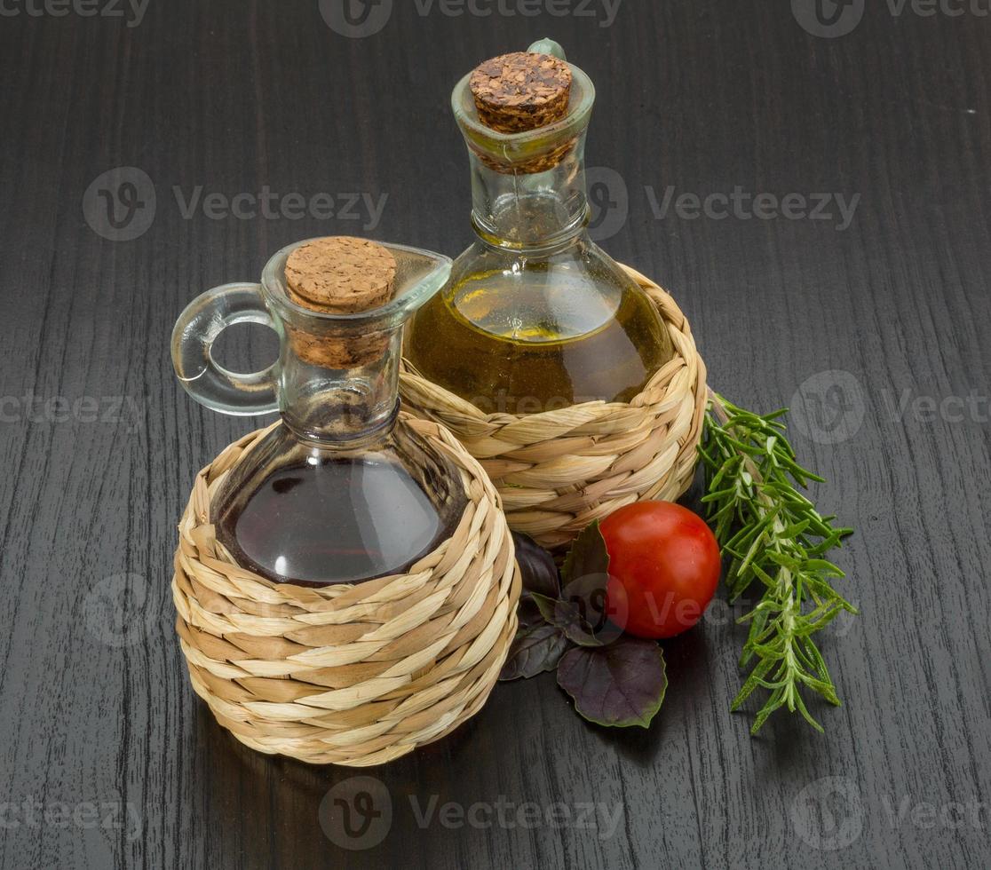 Oil, vinegar with rosemary photo