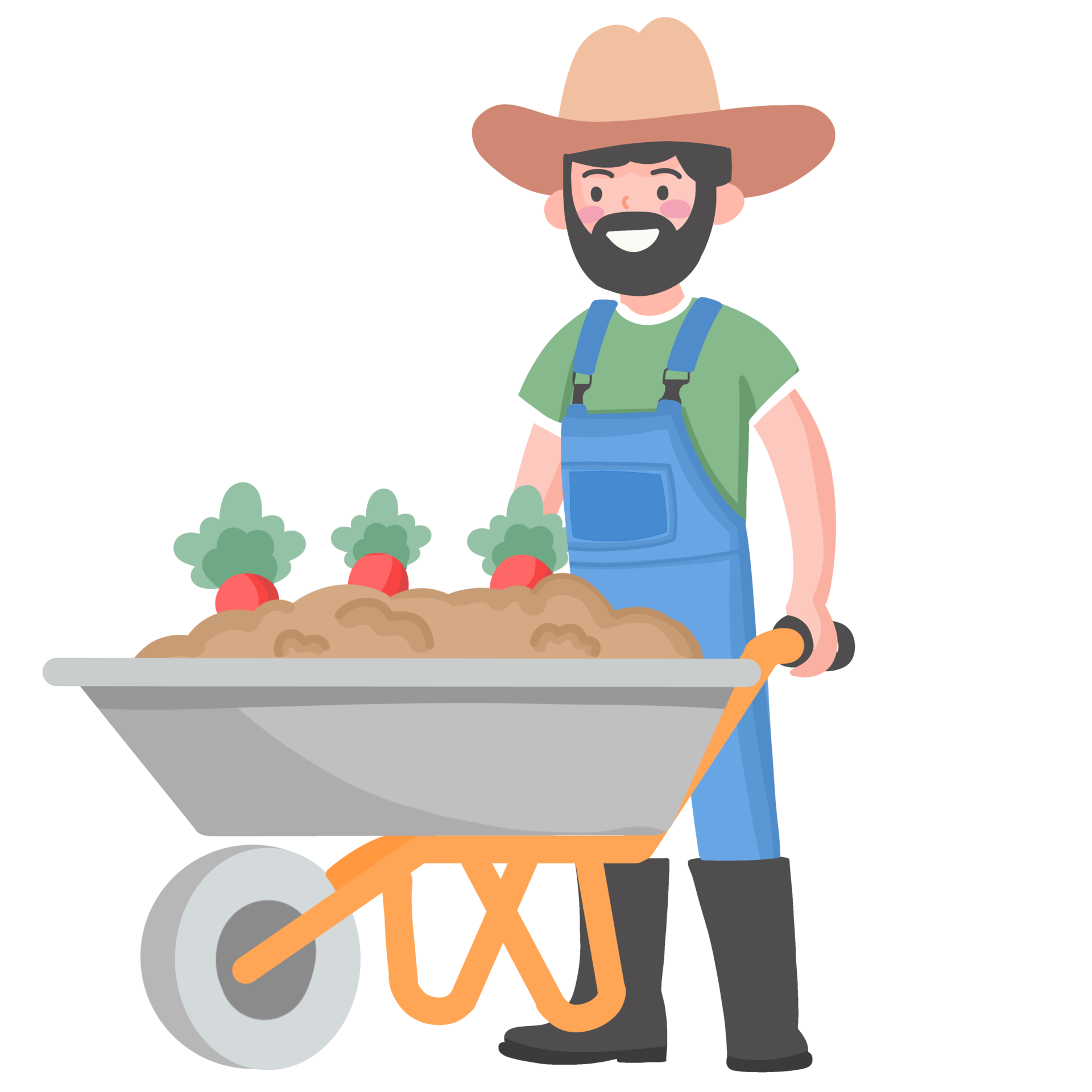 Free man farmer working with dump truck to plant carrot, agricultural  Cartoon character illustrations 10864459 PNG with Transparent Background