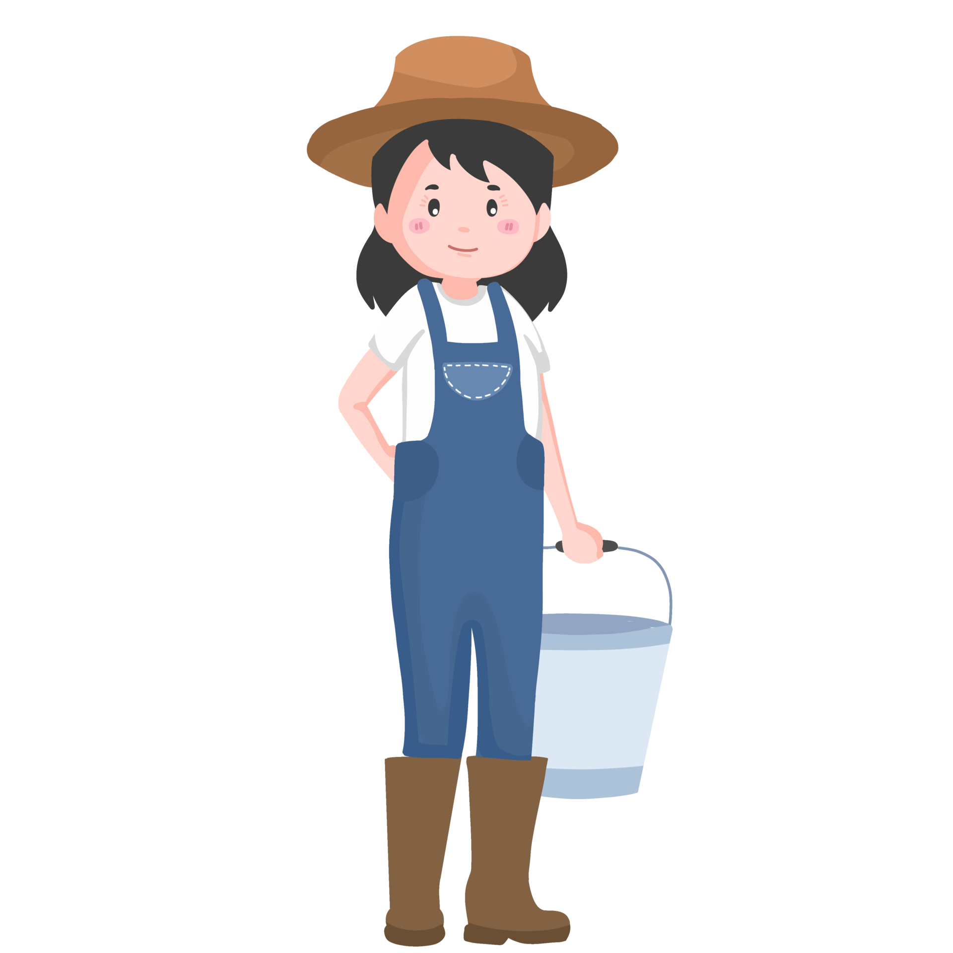 Free woman farmer, agricultural Cartoon character illustrations 10864638  PNG with Transparent Background