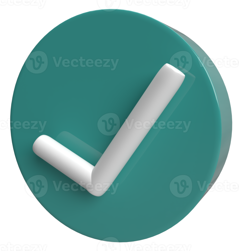 checkmark icon 3d rendering png