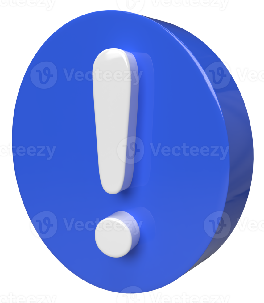 representación 3d del signo de exclamación png