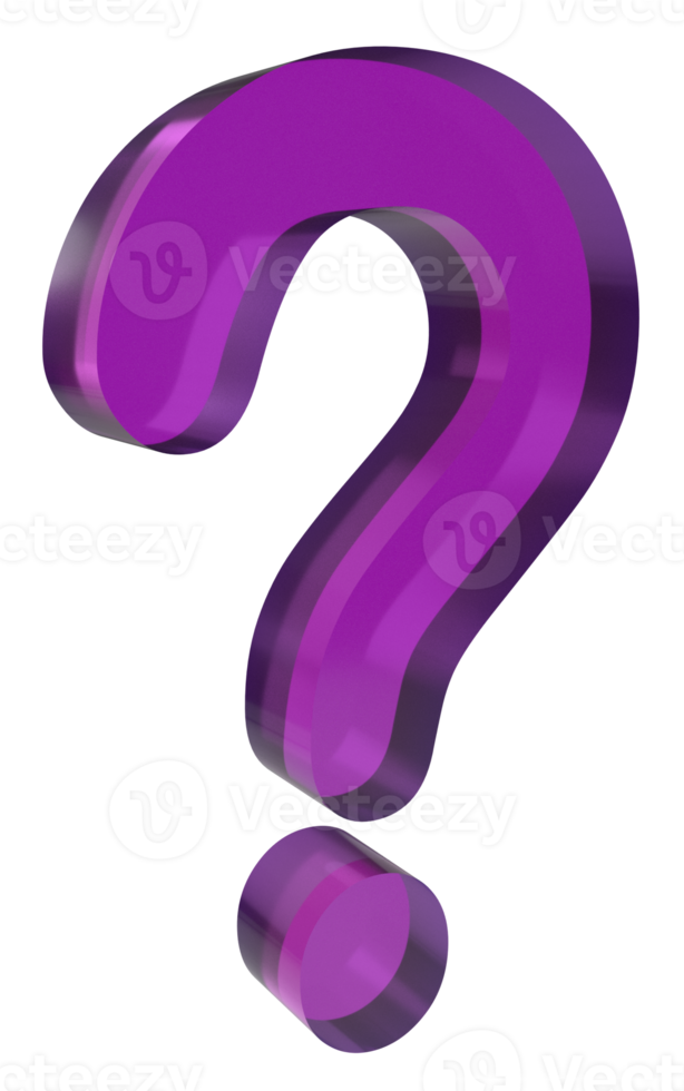 question mark 3d rendering png