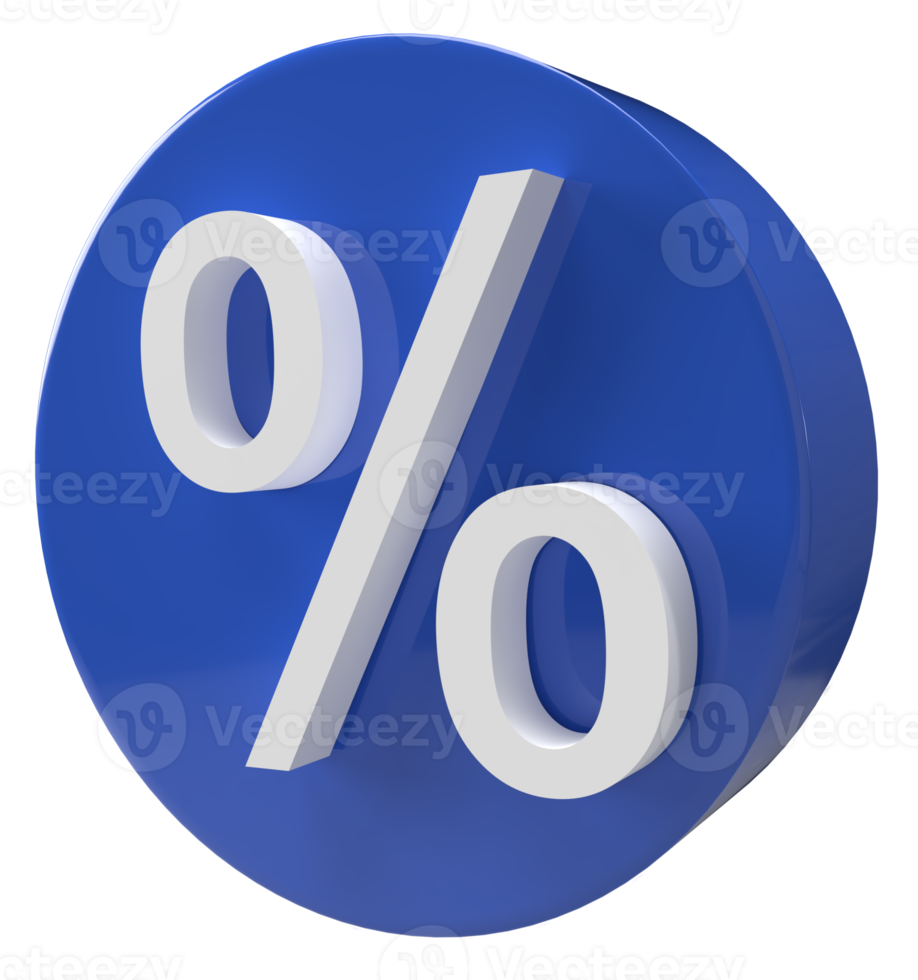 percent icon 3d rendering png