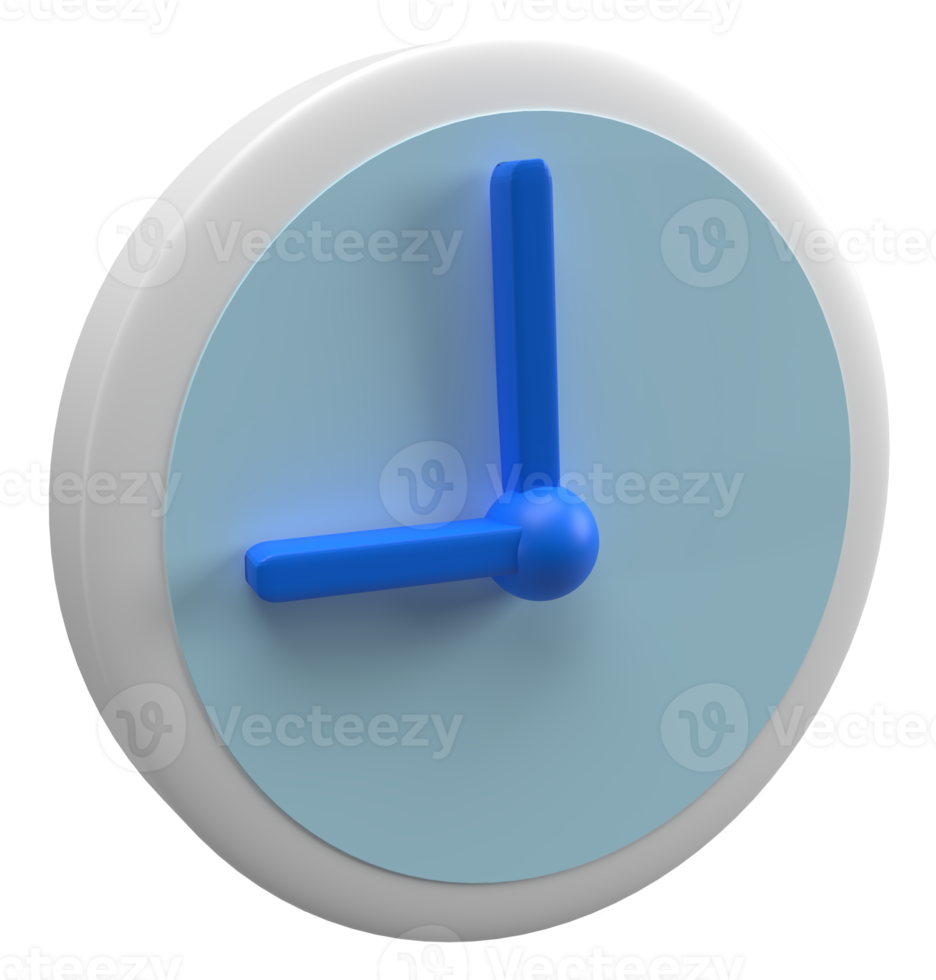 wall clock 3d rendering png