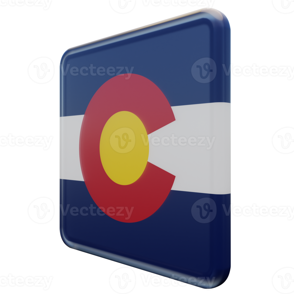 colorado rechte ansicht 3d texturierte glänzende quadratische flagge png