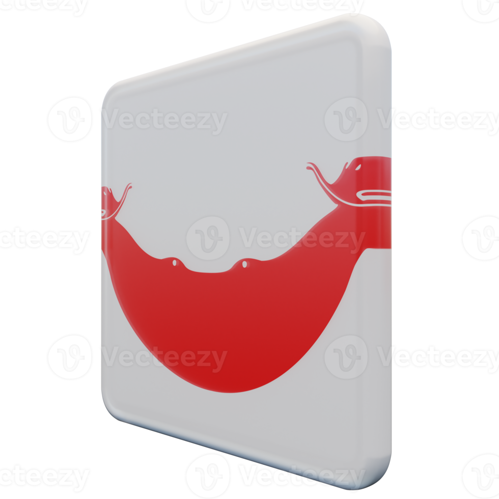 Rapa Nui Chile Right View 3d textured glossy square flag png