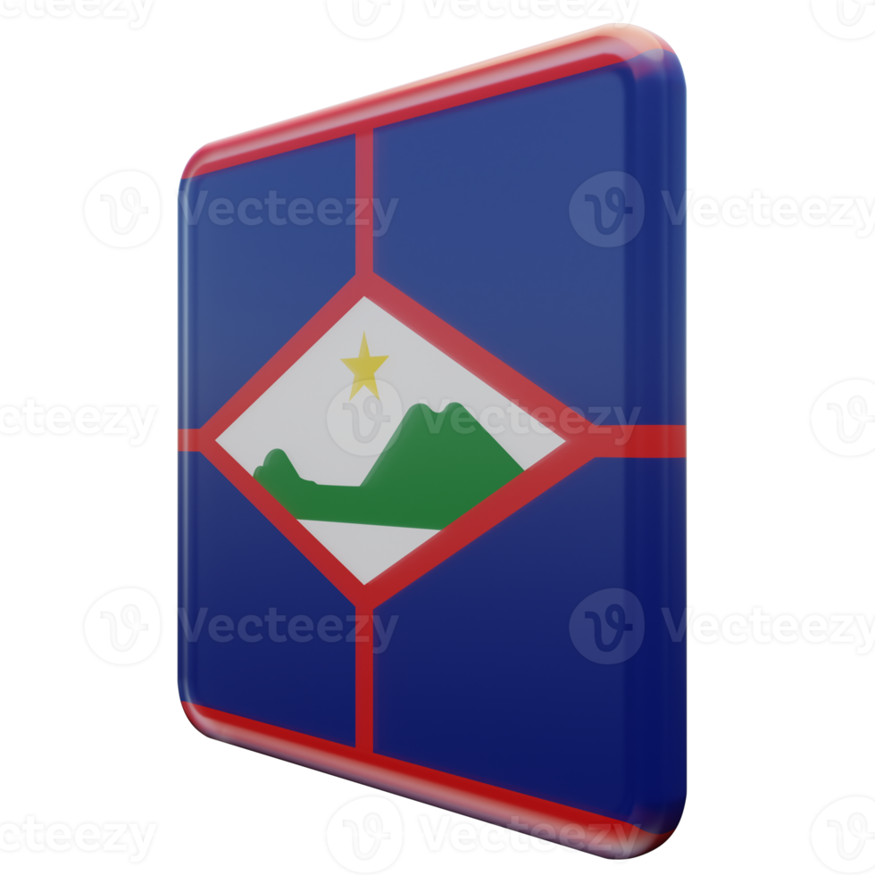 sint eustatius vista derecha bandera cuadrada brillante con textura 3d png