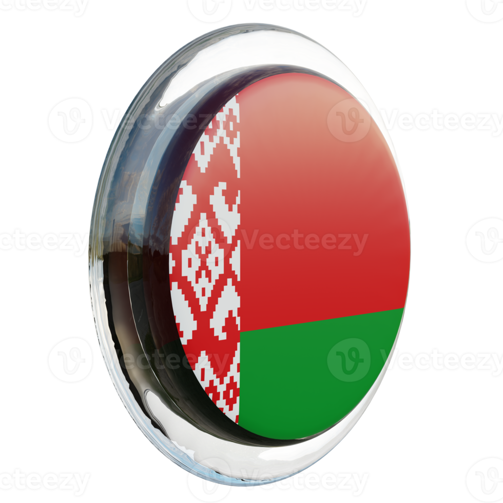 Belarus Left View 3d textured glossy circle flag png