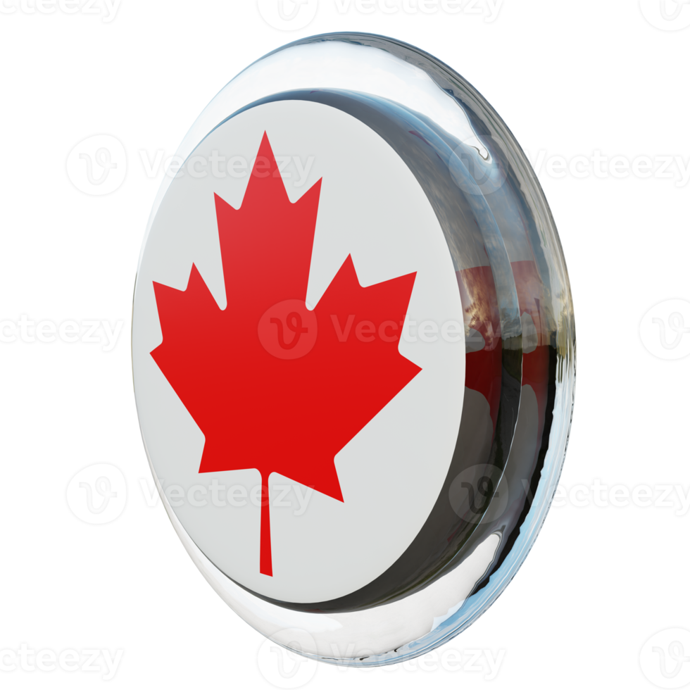 Canada Right View 3d textured glossy circle flag png