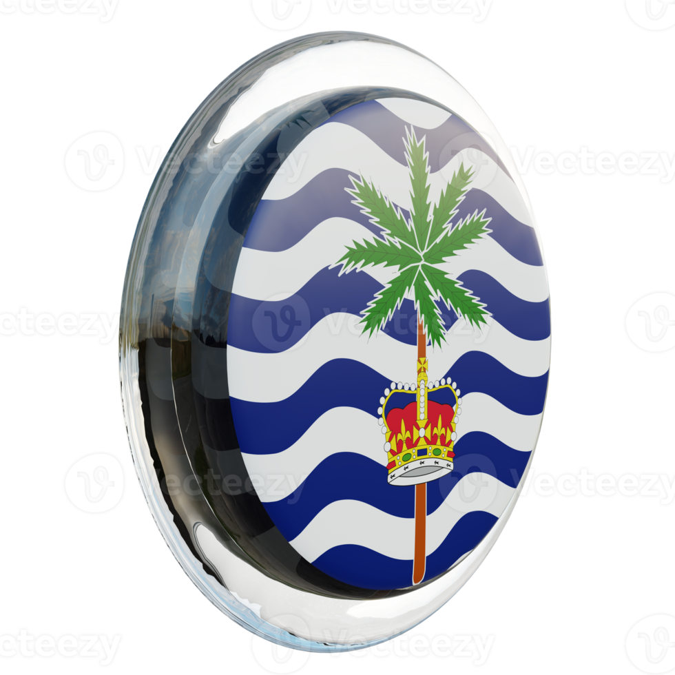 Commissioner of British Indian Ocean Territory Left View 3d textured glossy circle flag png