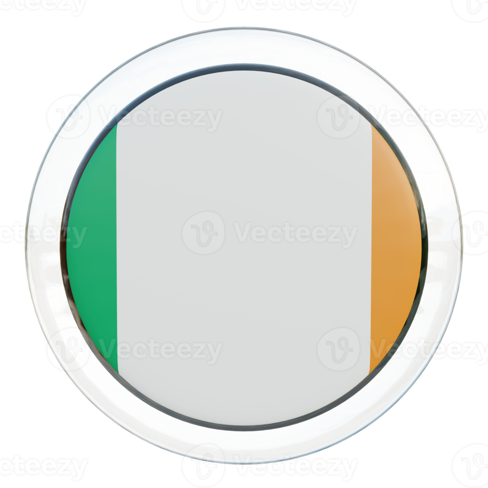 irland 3d texturerad glansig cirkel flagga png