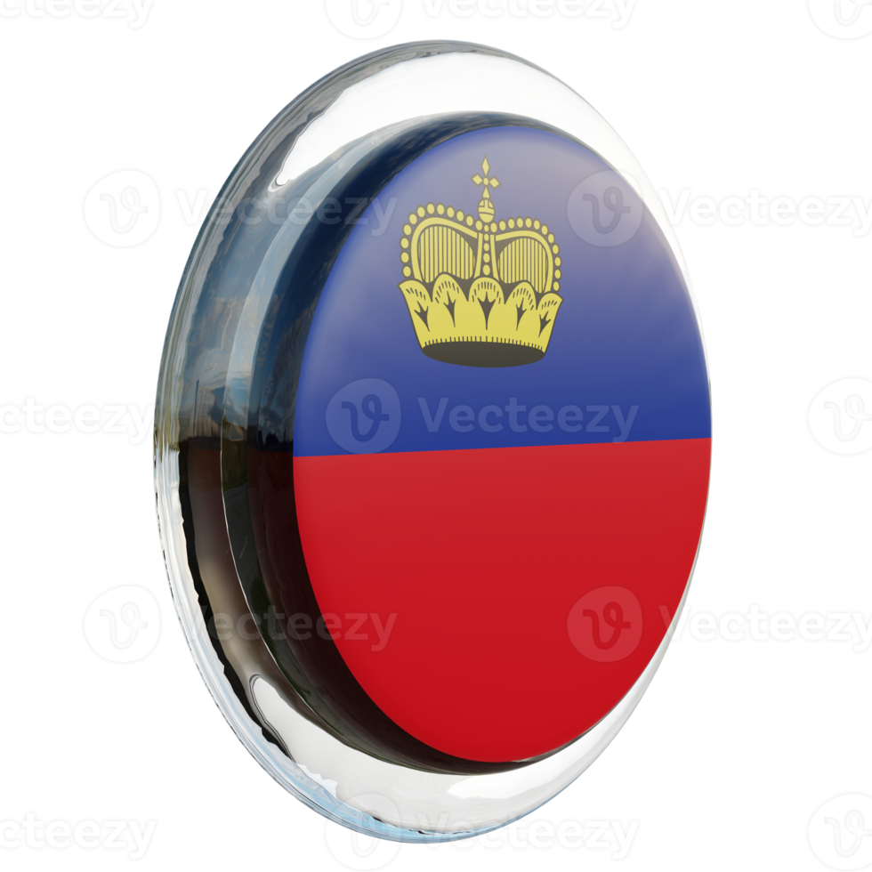 Liechtenstein Left View 3d textured glossy circle flag png