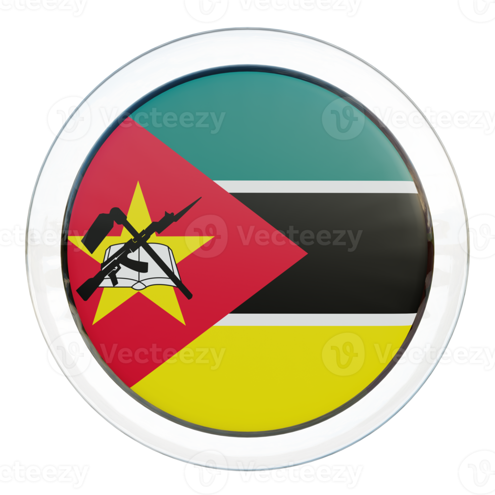 Mozambique 3d textured glossy circle flag png