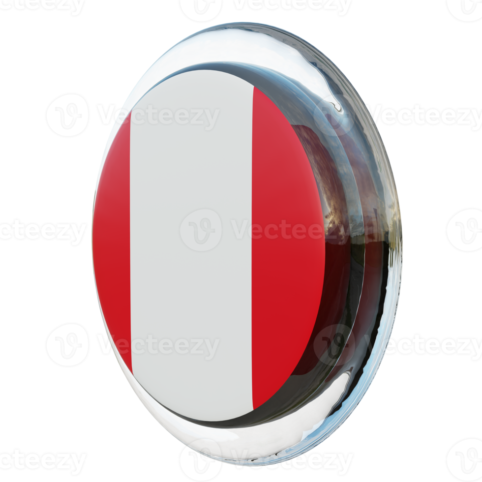 Peru Right View 3d textured glossy circle flag png