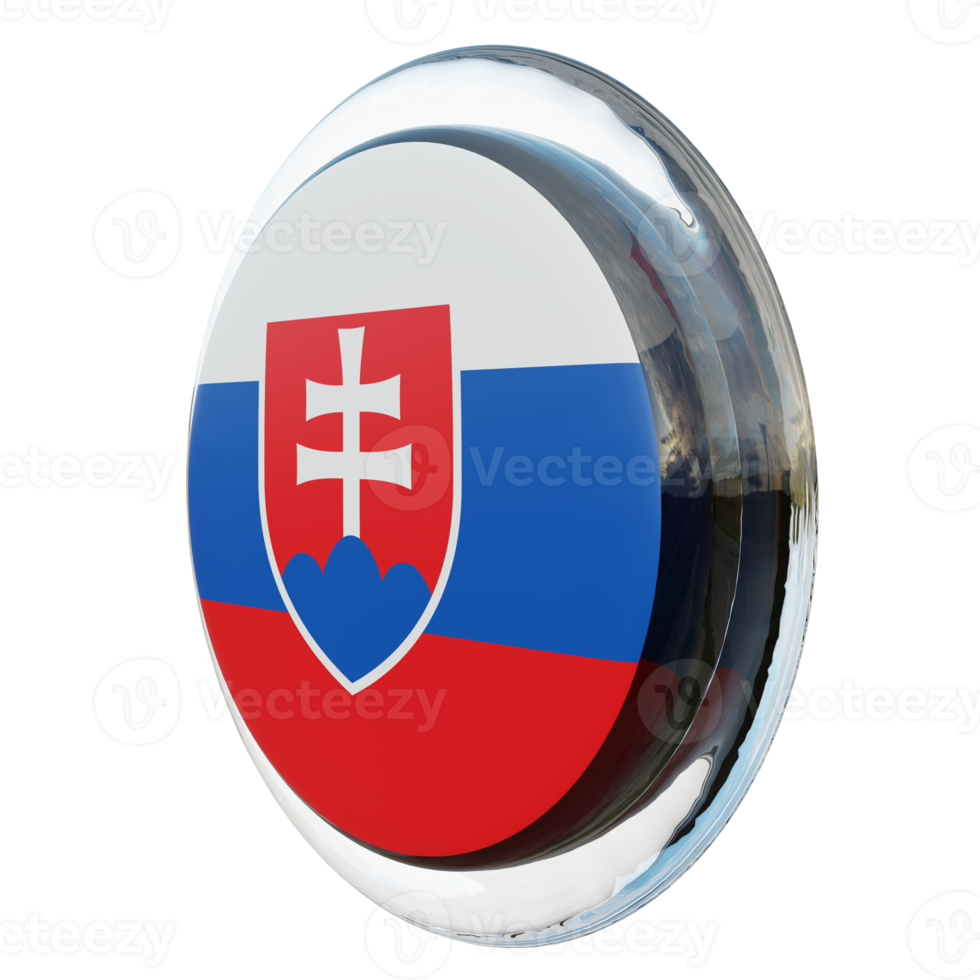 Slovakia Right View 3d textured glossy circle flag png