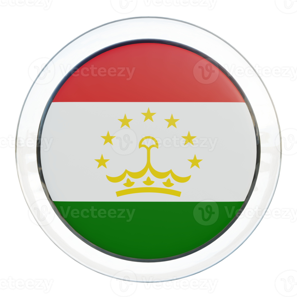 Tajikistan 3d textured glossy circle flag png