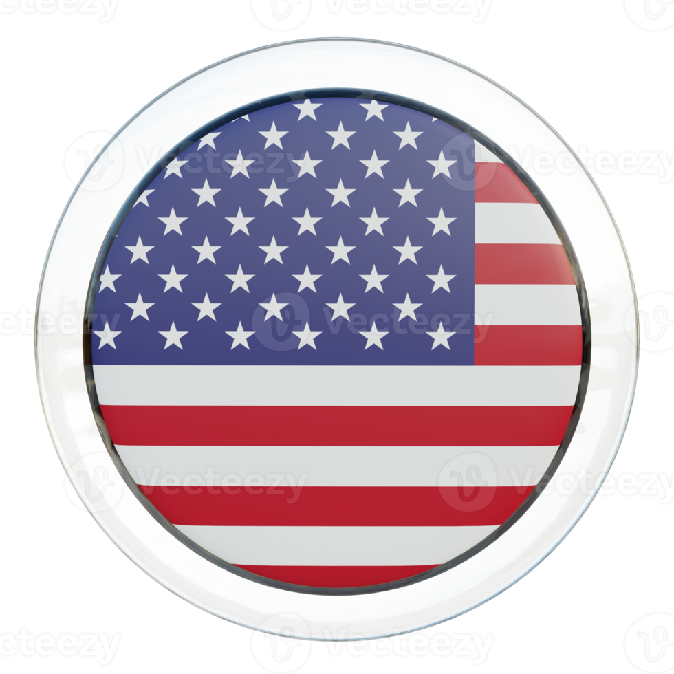 United States 3d textured glossy circle flag png