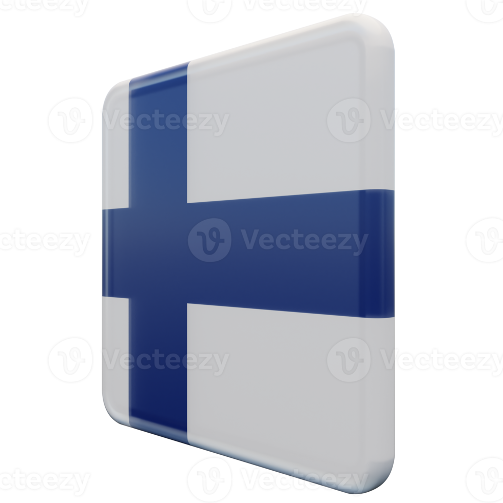 Finland Right View 3d textured glossy square flag png