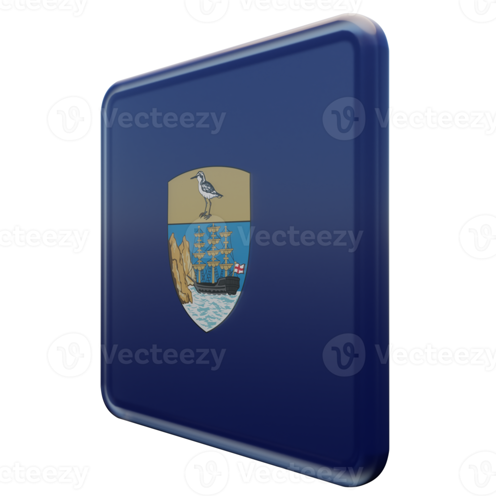 Saint Helena Right View 3d textured glossy square flag png