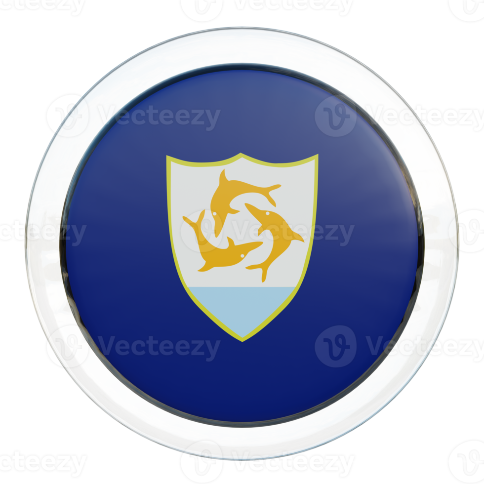 Anguilla 3d textured glossy circle flag png