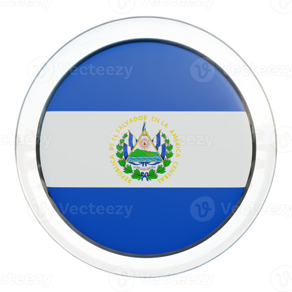 El Salvador 3d textured glossy circle flag png