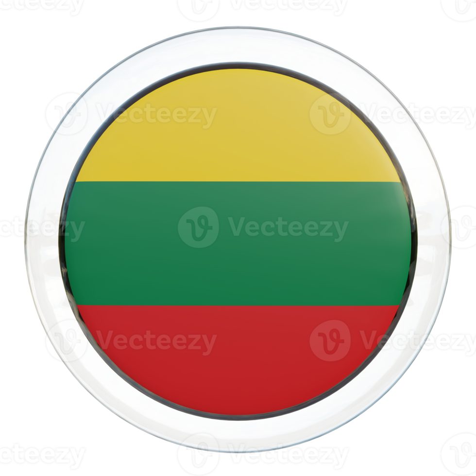 Lithuania 3d textured glossy circle flag png