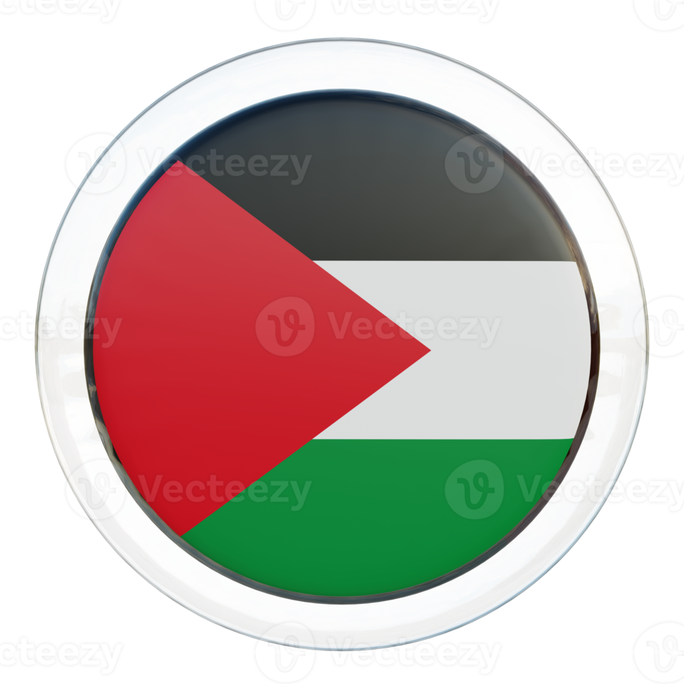 palestina 3d texturerad glansig cirkel flagga png