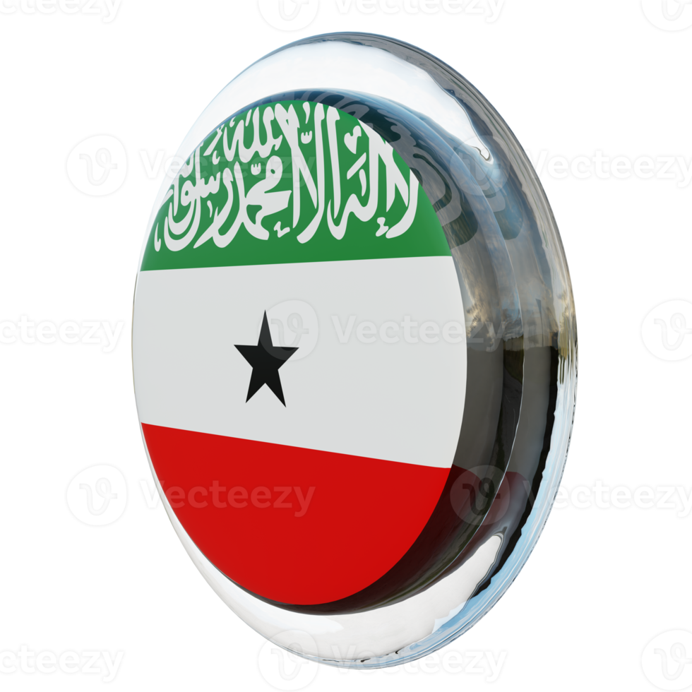 Somaliland Right View 3d textured glossy circle flag png