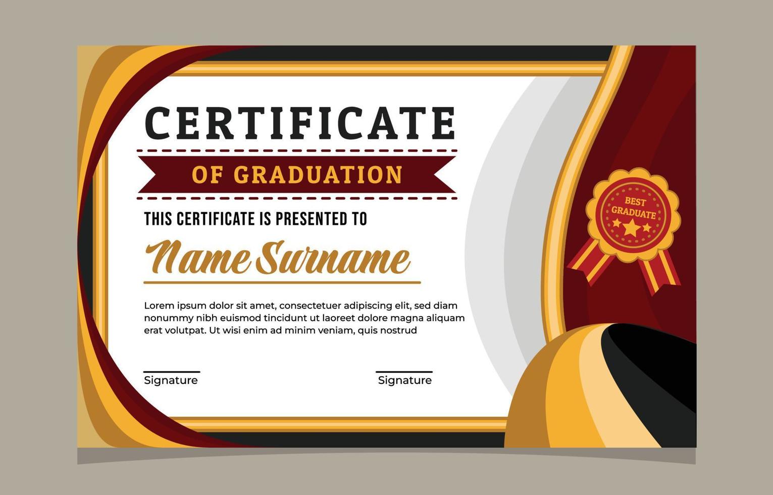 Graduation Certificate with Modern Look vector