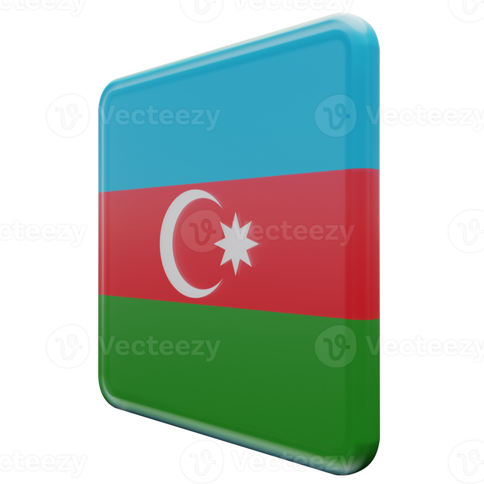 azerbaijan rätt se 3d texturerad glansig fyrkant flagga png