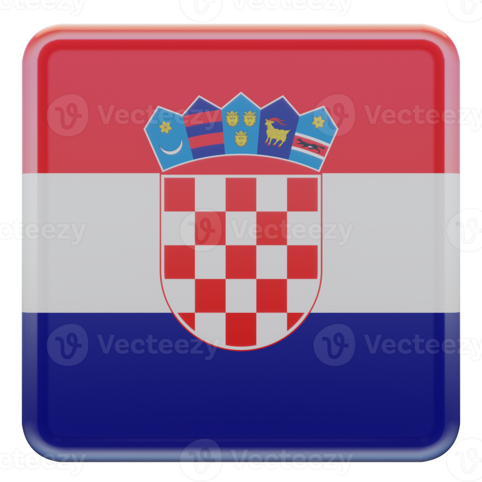 Croazia 3d strutturato lucido piazza bandiera png