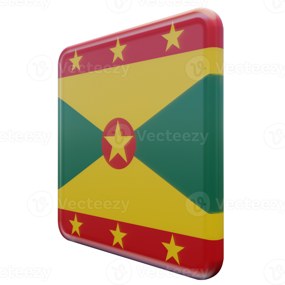 Grenada Right View 3d textured glossy square flag png