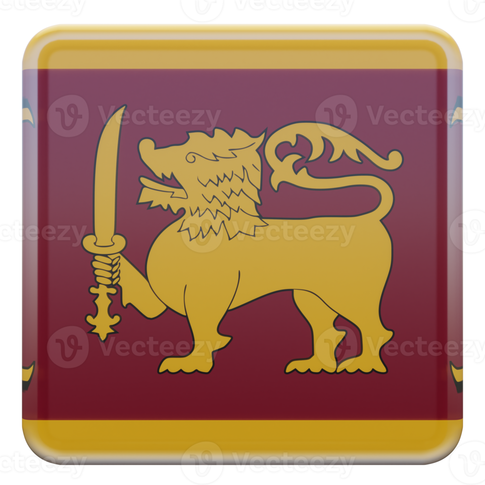 Sri Lanka 3d textured glossy square flag png