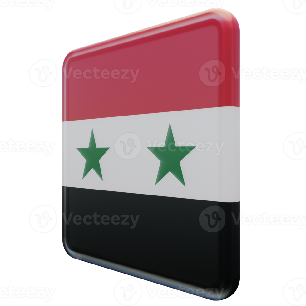 Syria Right View 3d textured glossy square flag png