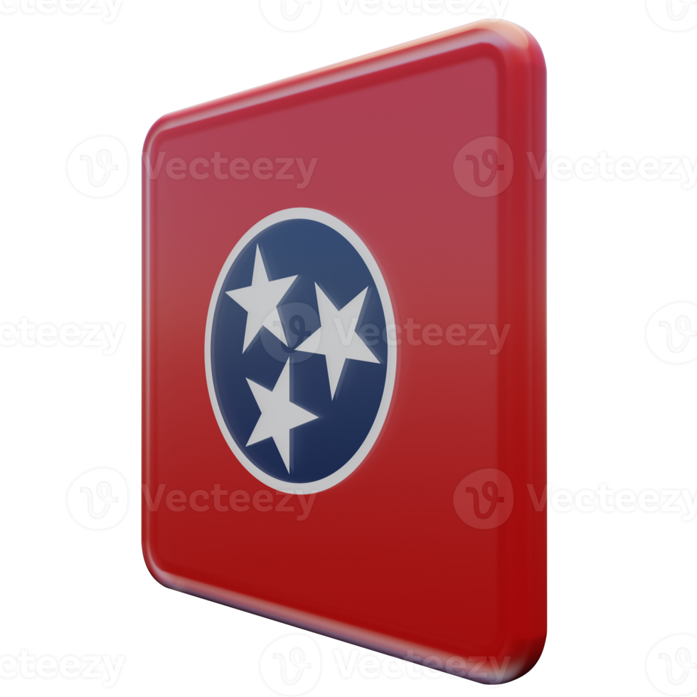 tennessee vista derecha bandera cuadrada brillante texturizada 3d png