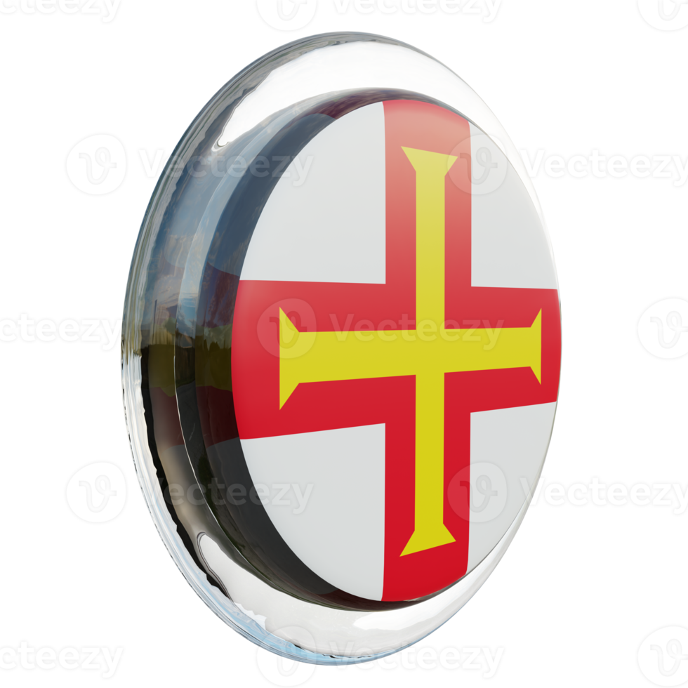Guernsey Left View 3d textured glossy circle flag png