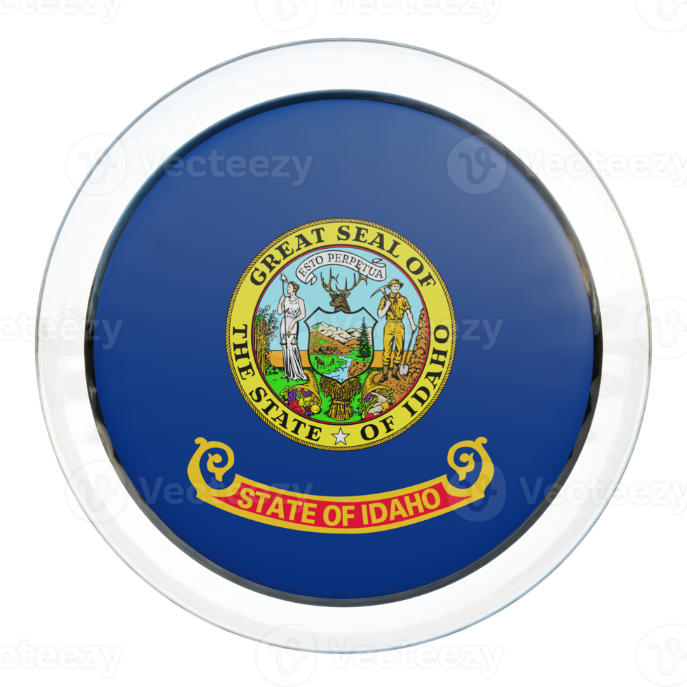 Idaho 3d textured glossy circle flag png