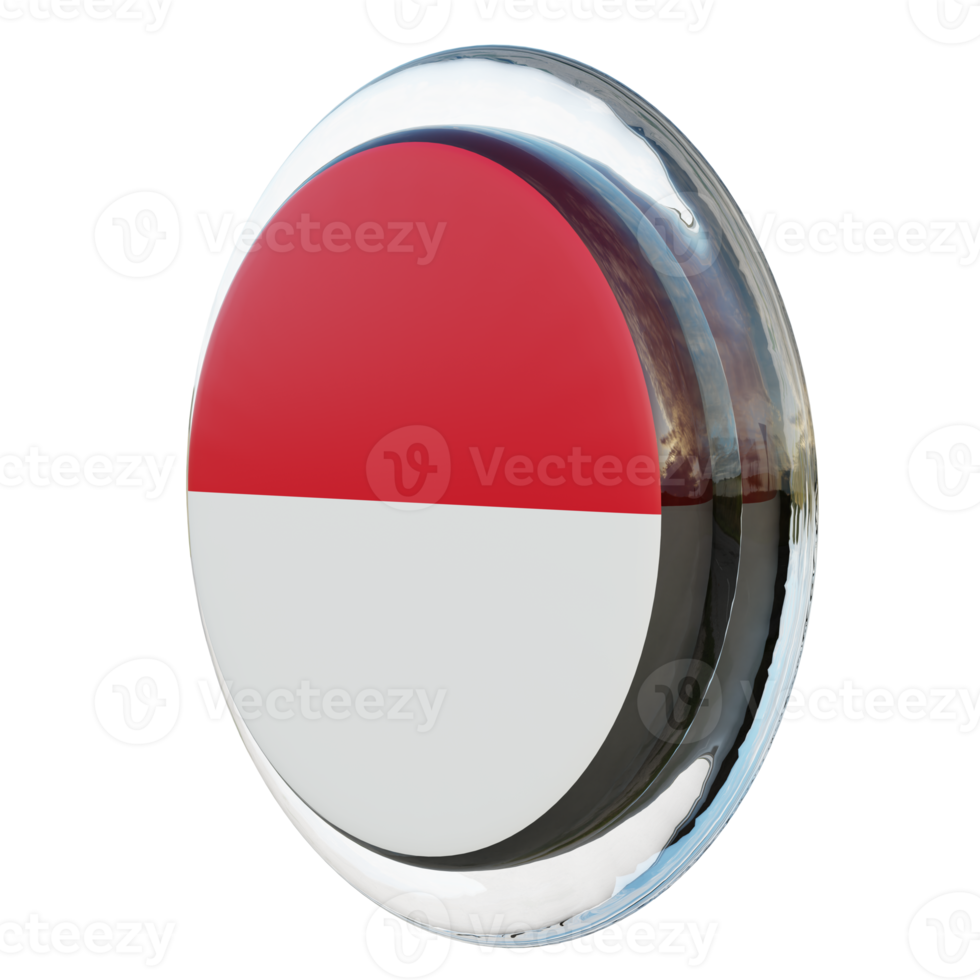 Monaco Right View 3d textured glossy circle flag png