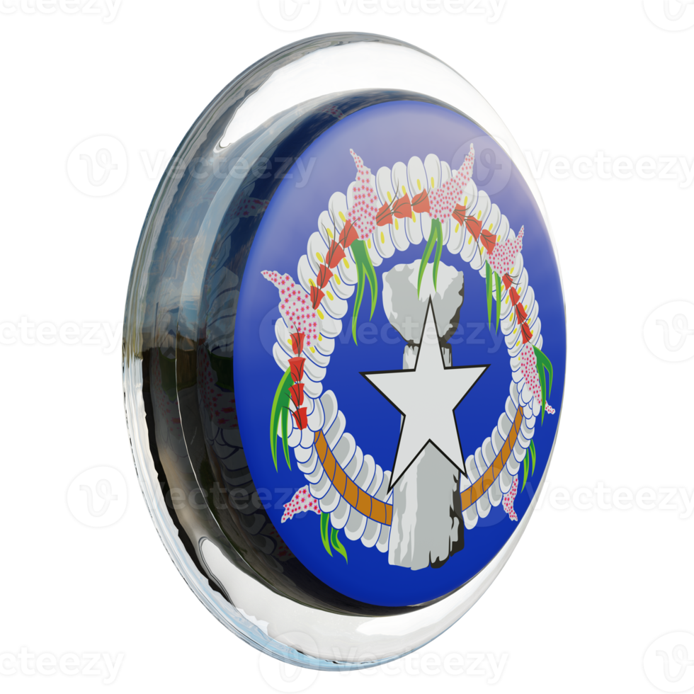 Northern Mariana Islands Left View 3d textured glossy circle flag png