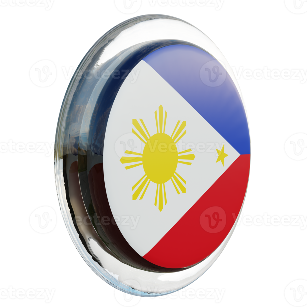 Philippines Left View 3d textured glossy circle flag png