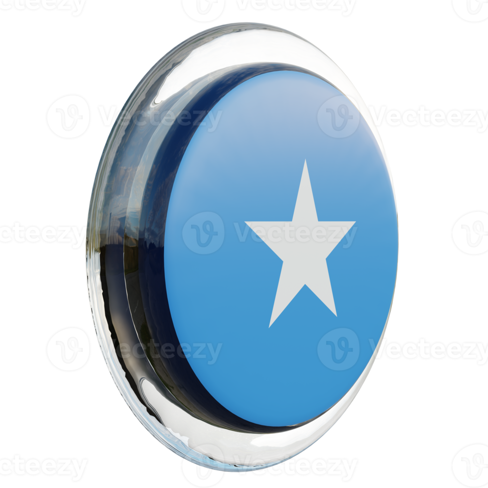Somalia Left View 3d textured glossy circle flag png