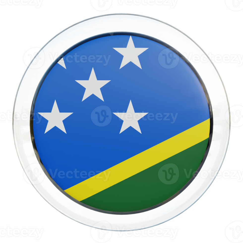 Solomon Islands 3d textured glossy circle flag png