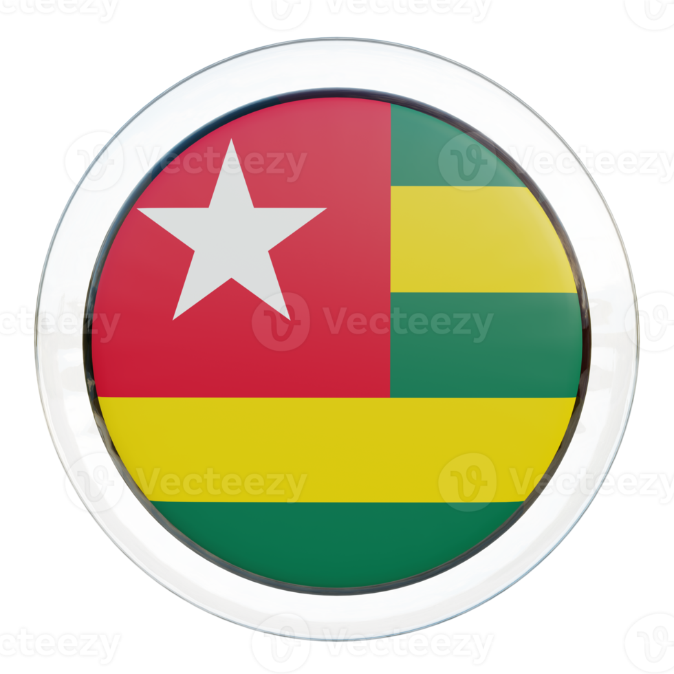 Togo 3d textured glossy circle flag png