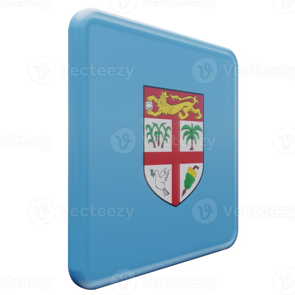 Fiji Left View 3d textured glossy square flag png