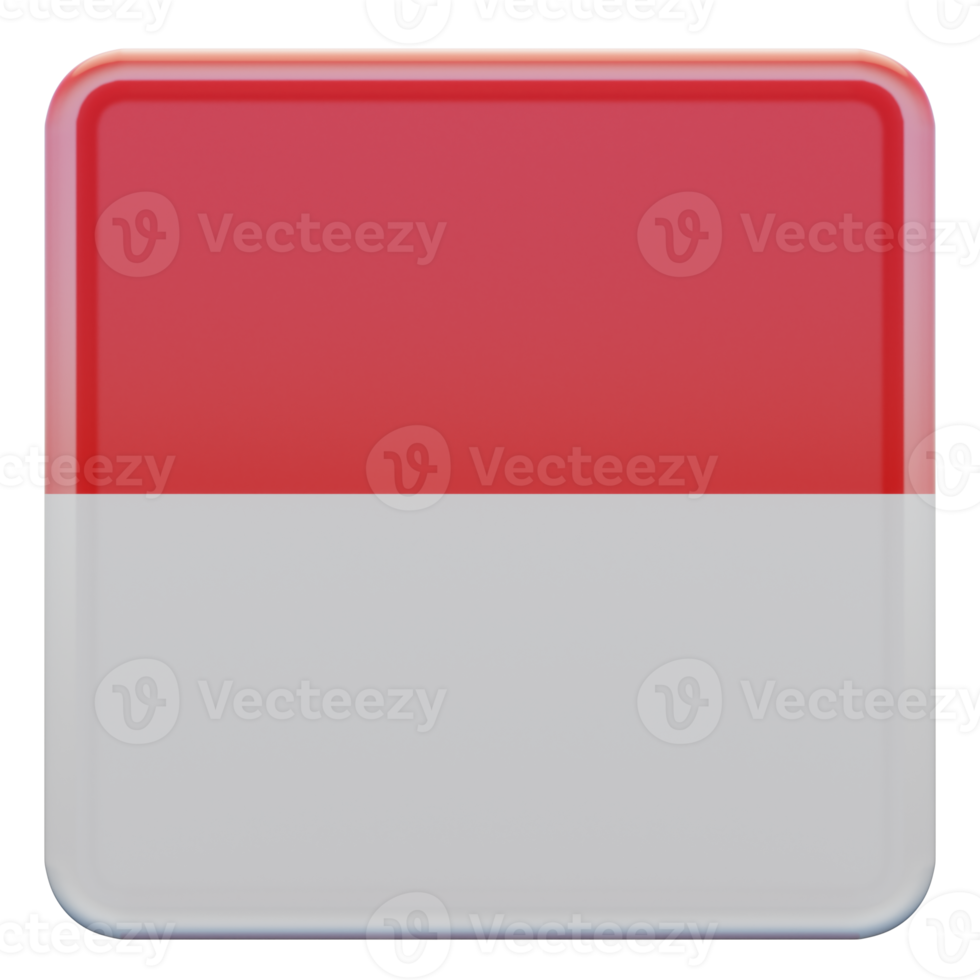 Indonesia 3d textured glossy square flag png