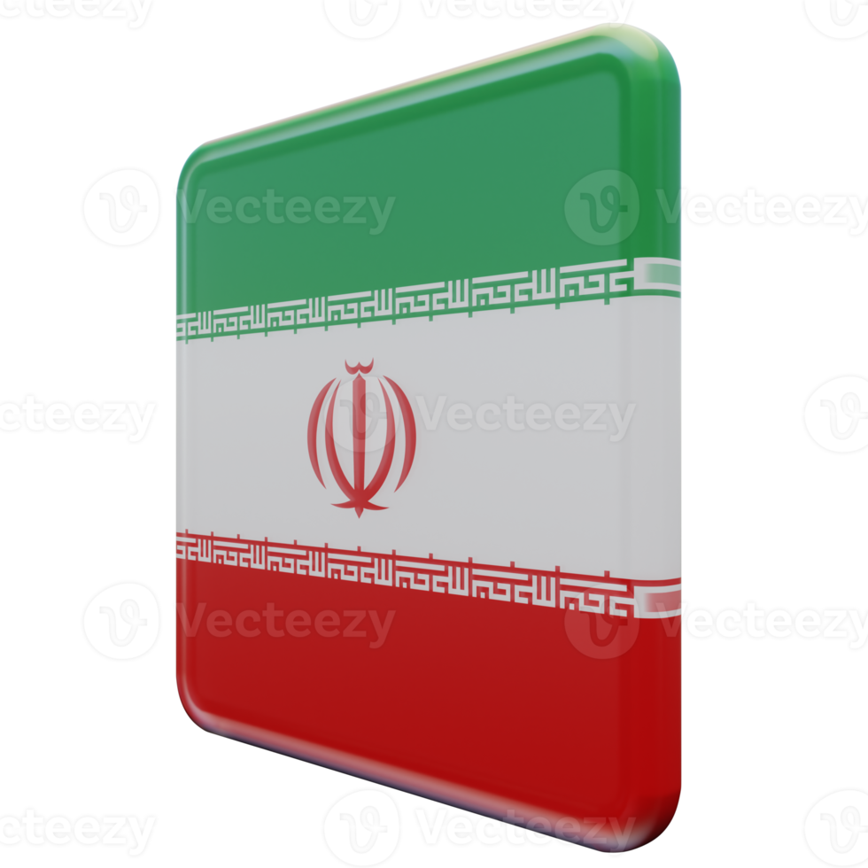 iran vue droite drapeau carré brillant texturé 3d png