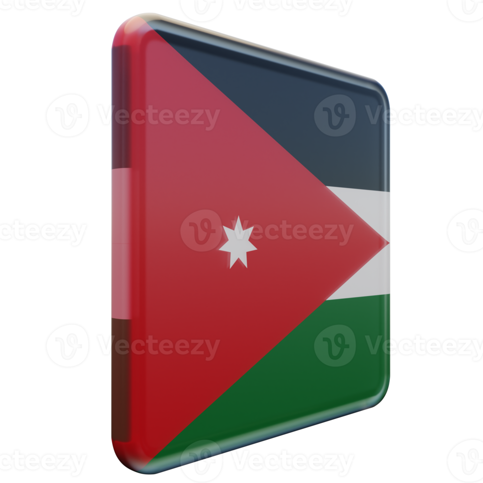 Jordan Left View 3d textured glossy square flag png