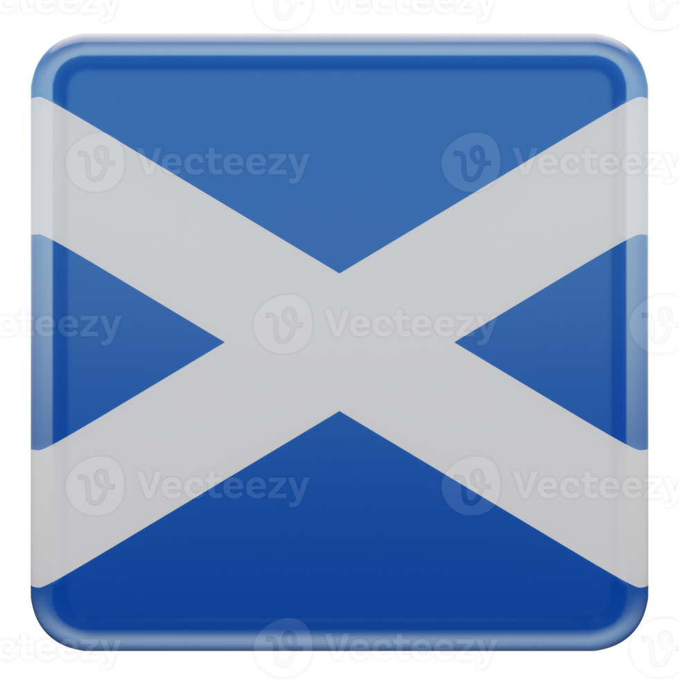 Scotland 3d textured glossy square flag png