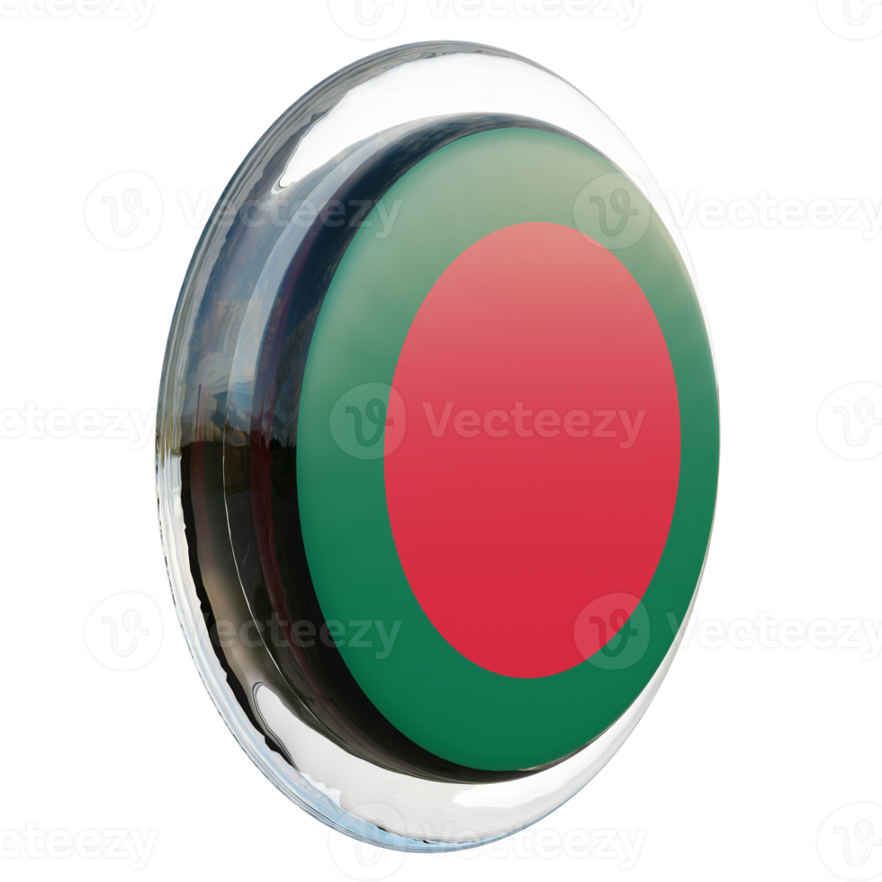 Bangladesh Left View 3d textured glossy circle flag png